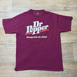 Dr. Pepper Burgundy 100% Cotton T-shirt Size Large